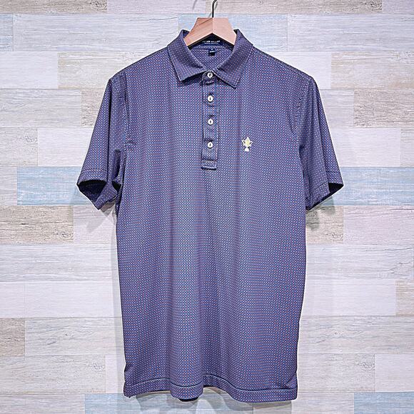 PETER MILLAR Crown Crafted Performance Golf Polo Blue Country Club Mens Medium - Picture 1 of 7